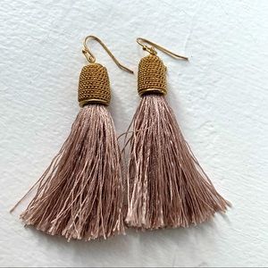 FRANCESCAS | GOLD & PURPLE TASSLE EARRINGS